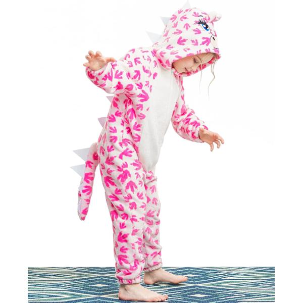 Barn Dinosaur Gutt/Jente Drakehuddy Jumpsuit Unisex Fin Klesantrekk 3-12 År ROSA 8-10 Jahre