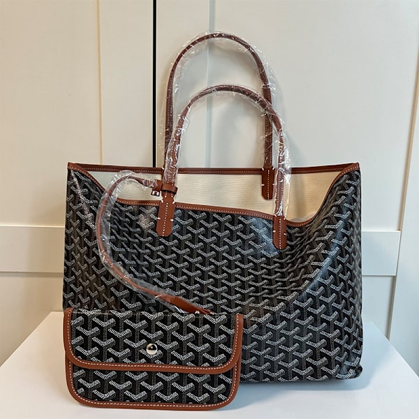 Houndstooth taske stor kapacitet håndtaske moderskabstaske håndtaske gave kvinder brun-Xin brun M størrelse