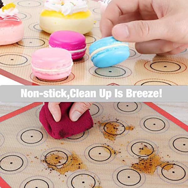 2 Pieces - 5 cm - Red - Silicone Mat - Macarons - Stick - Silicone Sheets - Bread - Reusable - Easy