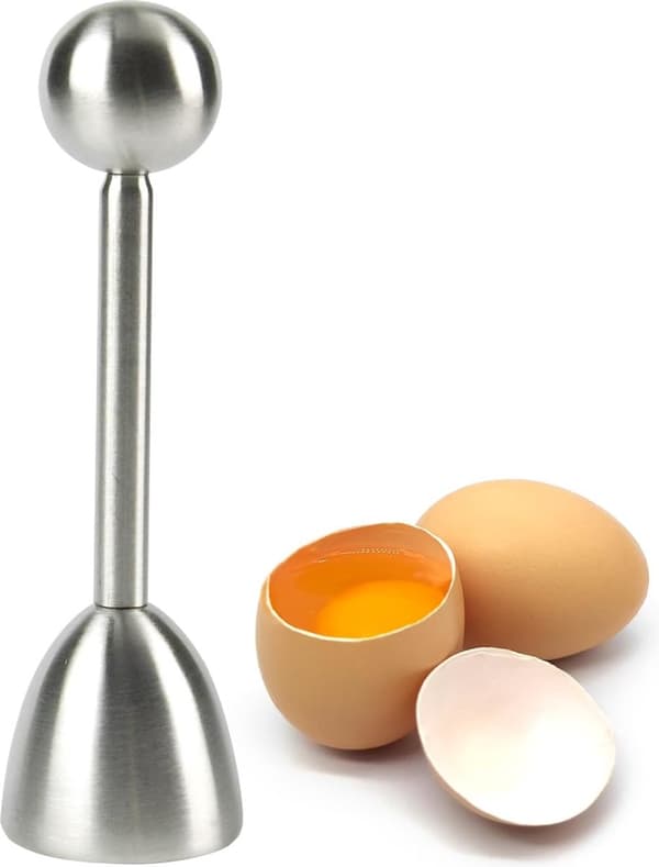 Rustfritt stål - Eggeskallknuser - Eggeskallåpner - Eggeskjærer - Kjøkkenredskap - Hardkokt