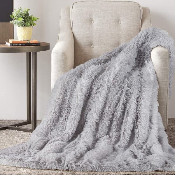 IC Hyggelig tæppe pels tæppe levende tæppe mikrofiber mikrofiber Grå