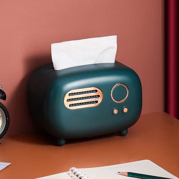 IC Vævsæskeboks, Vævsdispenser, Retro Radio Formet Multifunktionel