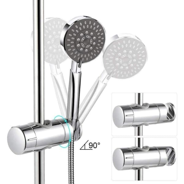 IC Udskiftelig håndbruseskål, bruseskålholder, justerbar diameter, forkromet ABS (grå)