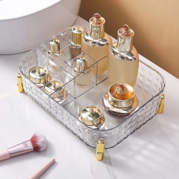 IC Clear Makeup Skin Care Organizer för byrå, parfymbricka Transparent