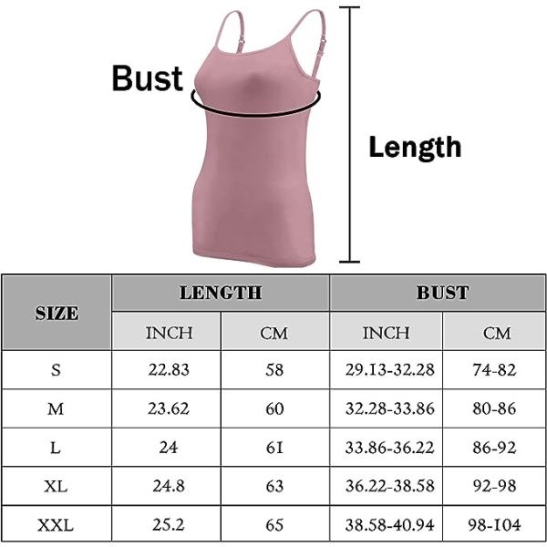 IC 5 stk Basic Camisole Justerbar Camisole Spaghettirem Linne til kvinder og piger (stor)