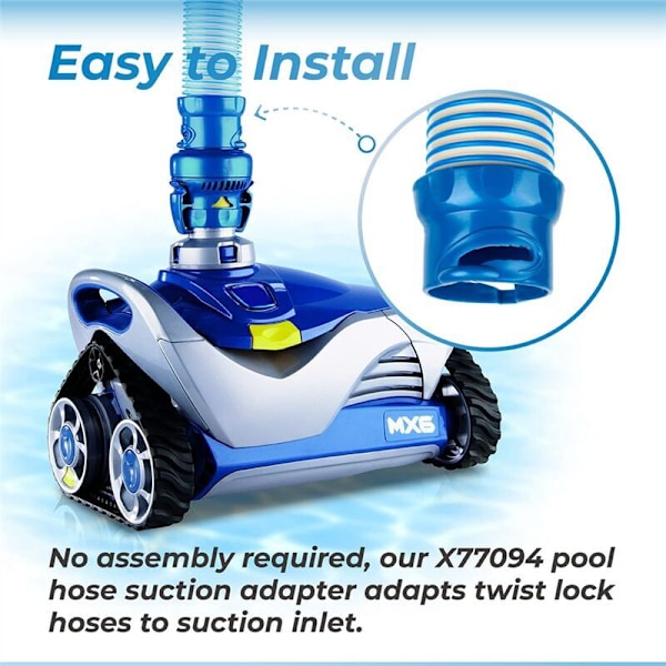 Pool Dammsugarslang Adapter för Zodiac MX6 MX8 Pool Dammsugare Adapter Slang Adapter..DEBUNS