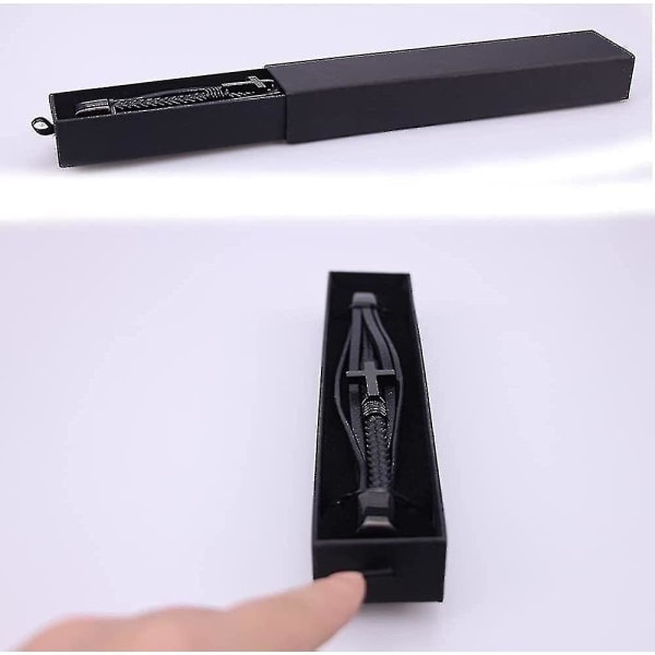IC Mäns Faith Armband Herrkors Läderarmband Present