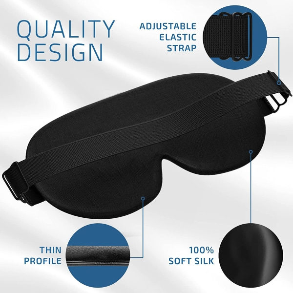 IC Silk Sleep Eye Mask för män kvinnor, Bekväm mjuk ögonmask ljusblå