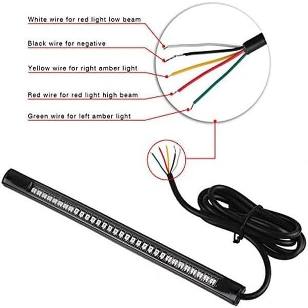 48 LED-bromsljus passar motorcykel, bil, cykel med 12V-ljus, 2-pack