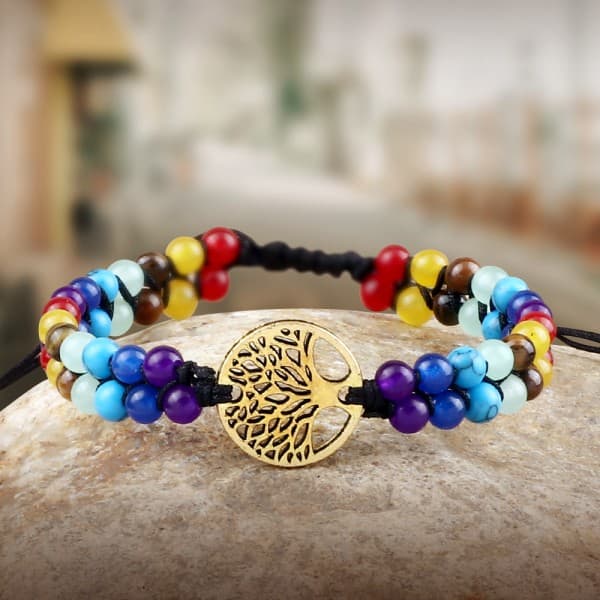 IC 7 chakra helende krystalarmbånd mod angst