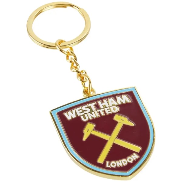 West Ham United FC Crest Emblemet Nøglering One Size Claret Rød/Guld