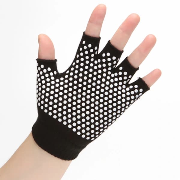 Yogastrumper og -handsker, skridsikre, sorte