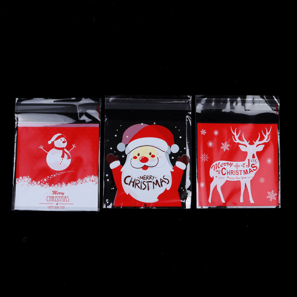 IC 100st Godispåsar Jultomten Snöflinga Cookie Plast 3(Joulupukki)