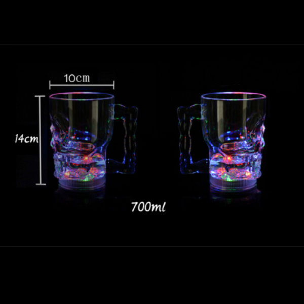 LED-induktions Regnbuefarvet Blinkende Lys Glødende Glas Vin Glas, Glødende LED-Glas, Glødende Glas, Ølglas (Stort)