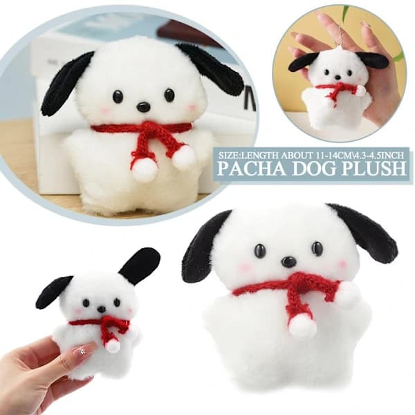 Cute Pacha Dog Plush Backpack Charm Keychain - Creative Bag Pendant Gift for Car & Manual Decoration