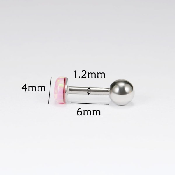 IC 1 st 4 mm opaali titan stål öronben spik spik örhängen A3