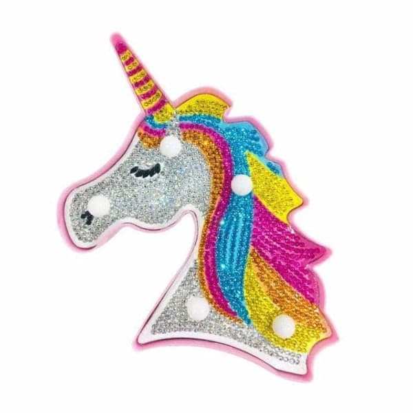 DIY Unicorn Diamantmaleri med LED-lys Fuldt Drill