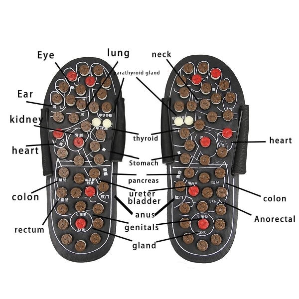Zonterapi Shiatsu-tofflor Justerbara massagesandaler med Shiatsu-tofflor främjar blodcirkulationen 38-39