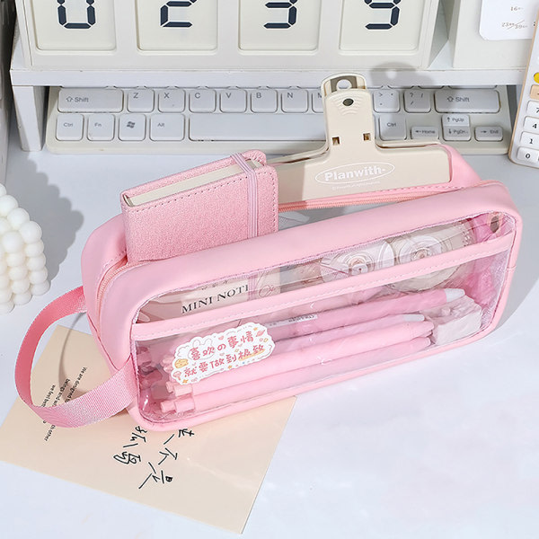 IC Transparent pennväska med stor kapacitet INS Style case Sta Pink