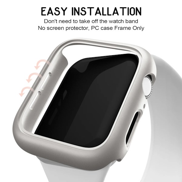 3 st hårt PC-fodral för Apple Watch 45 mm 41 mm 38 mm 42 mm 40 mm 44 mm Matt Bumper Case Ram för iWatch SE 9 8 7 6 5 4 3 2 3pcs 44MM Series SE 6 5 4
