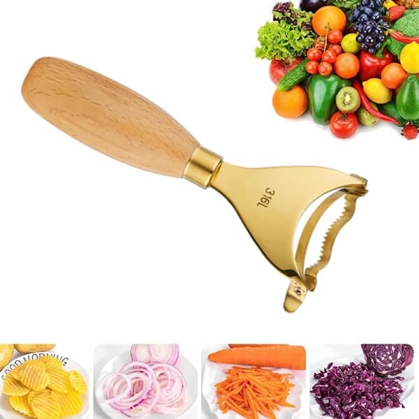 IC Maiskolbe-skreller, maiskolbe-stripper, premium rustfritt stål gyllen