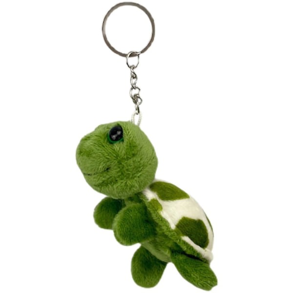 Söt plyschhänge Grön dekorativ sköldpadda fylld plyschnyckelring för inredning IC