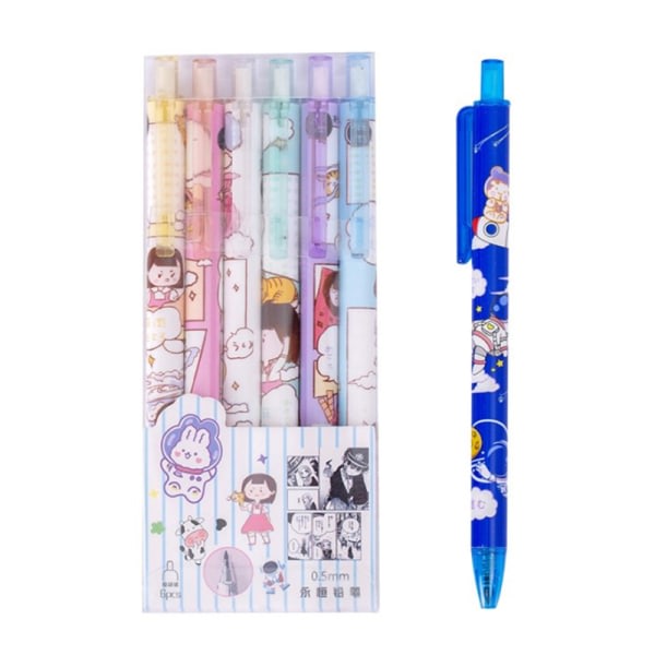 IC 6 stk/boks Tegneserie Automatisk Blyant Kawaii-penner for å skrive Tegning A2