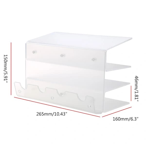 Elegant Acrylic Keyboard Mouse Shelf 3-Tier Keyboard Storage Rack Holder