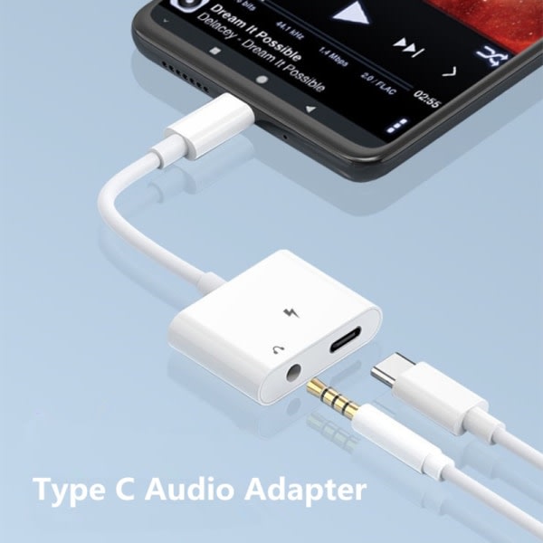 IC Typ C Adapter USB C til 3,5 mm udtag o Ladre Splitter Typ C B