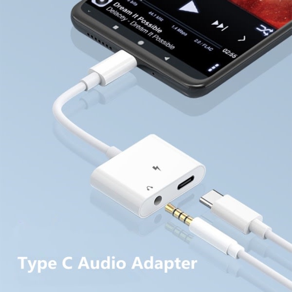 IC Typ C Adapter USB C till 3,5 mm uttag o Laddare Splitter Typ CB