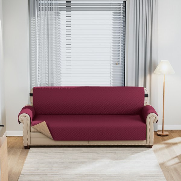 IC Vanntett og sklisikkert sofatrekk med elastiske bånd Vaskbart sofatrekk Rød Small Recliner Sofa Cover