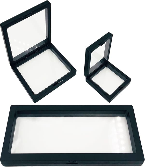 6 st 3D Flytande Monter, Smyckesorganisatör för Displaybox, för Smyckesdisplay (Svart)