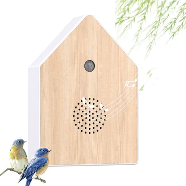 Fågelsång Rörelsesensor Högtalare med Avkopplande NaturLjud, Väggmonterad Träkornsdesign för Sovrum, Badrum, Spa, Gästtoalett