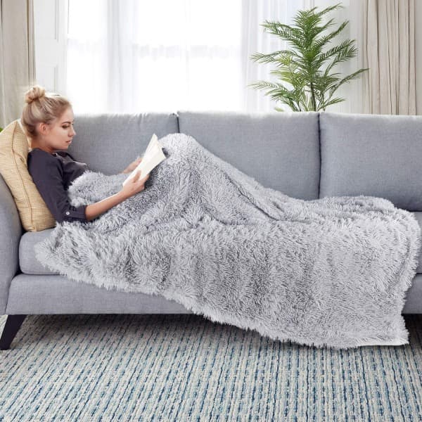 IC Hyggelig tæppe pels tæppe levende tæppe mikrofiber mikrofiber Grå