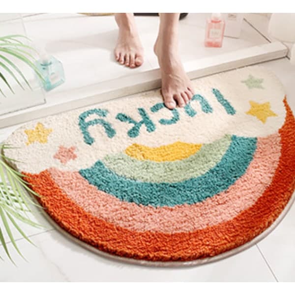 IC Lucky Rainbow Halvsirkel Hus Inngangsdør Matte 45*75cm