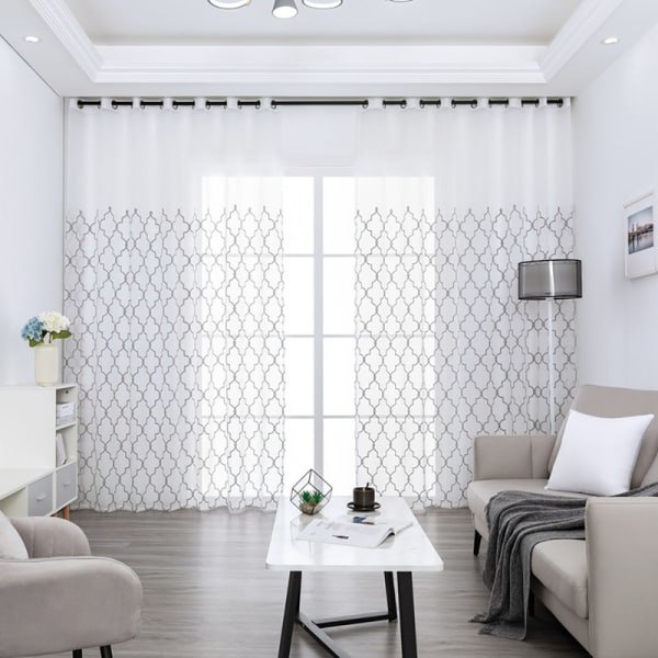 IC Broderte Halv-Voile Gardiner