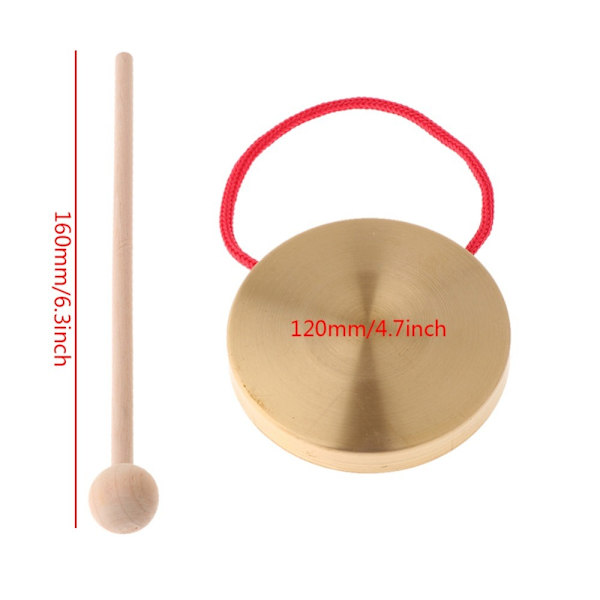 Hånd Gong Cymbaler Messing Kobber Gong Instrument med Runde Spil