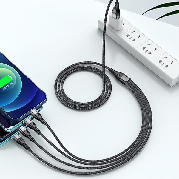 IC 4 i 1 USB-datakabel Smart laddning Snabbladdningskabel 6A 66W