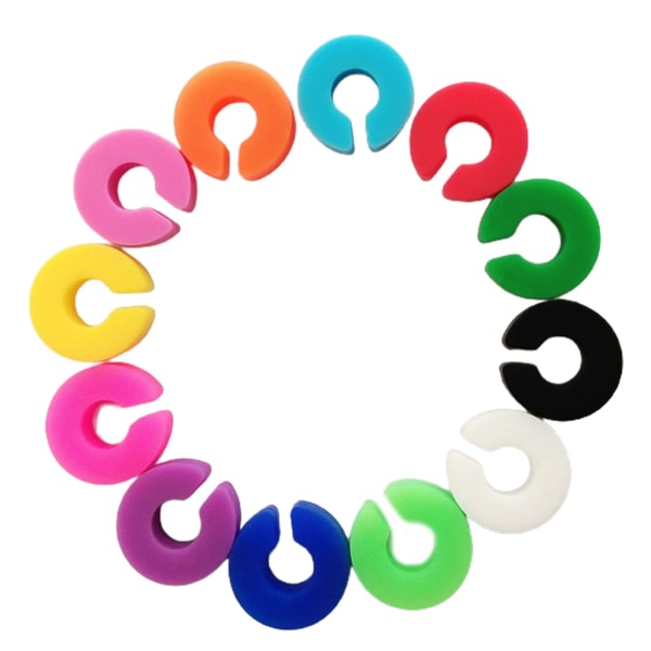 Vinglasmarkörer Set med 12 Mini Cirkel Silikon Dryckesglas Charm Etiketter