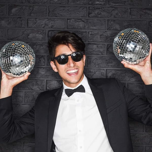 2-pack 4-tums spegeldiscokula, 70-tals discofestdekoration