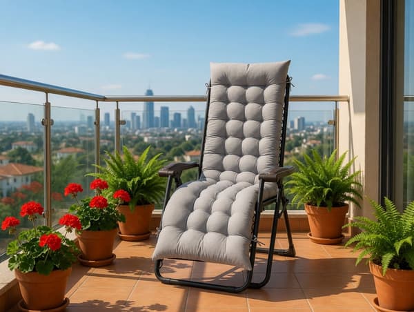 Liggestolshynde Quiltet Polyesterpolstring Med Bindestropper Til Have Balkon Terrasse Tyngdekraftsstole, Grå 170 x 50 cm