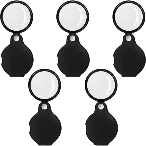 5 st 10x Mini Fickförstoringsglas Vikbart