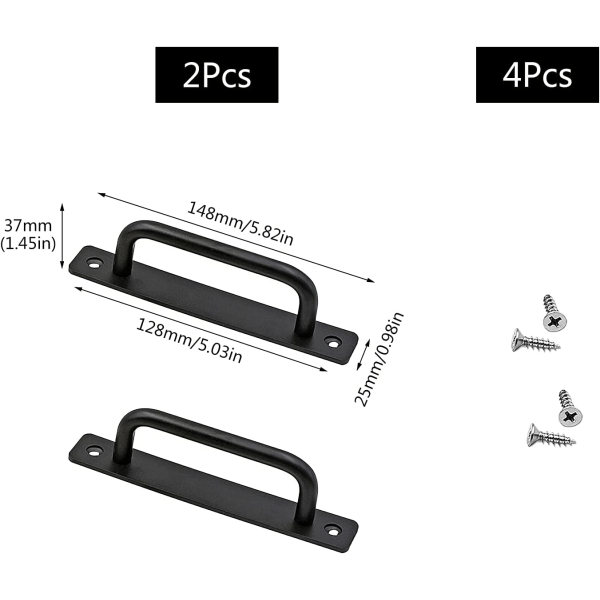 IC 2 stk. skydedørsgreb med bagplade af aluminiumslegering