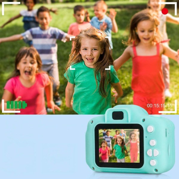 IC Barnkamera, mini uppladdningsbar digitalkamera för barn, stötsäker grön