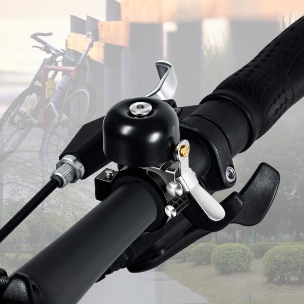 IC Klassisk sykkelringklokke i visning med sykkeltilbehør for barn og voksne