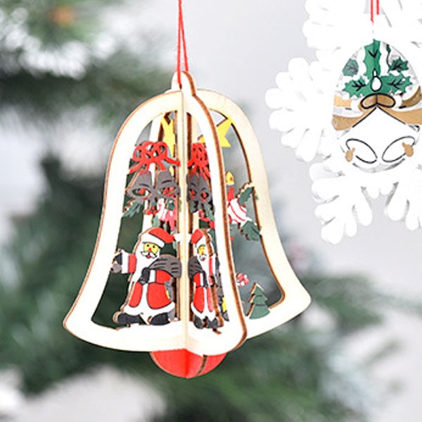 IC 2 Træhæng Jul Trædekoration Natur Jul Style 4