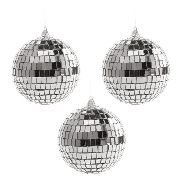 IC Silver Disco Reflekterende Julekugler