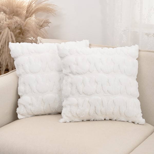 Nordisk Påskehare Putetrekk Plysj Jacquard Stue Sofa Pute Seng Pute Putetrekk Light gray rabbit Pillowcase + pillow core