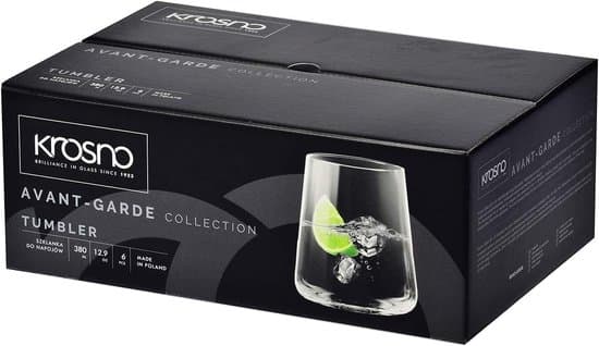 KROSNO Dricksglas Set om 12, 430 ml Blyfria Vattenglas i Kristall, Diskmaskinssäkra för Hem, Restaurang och Festbruk