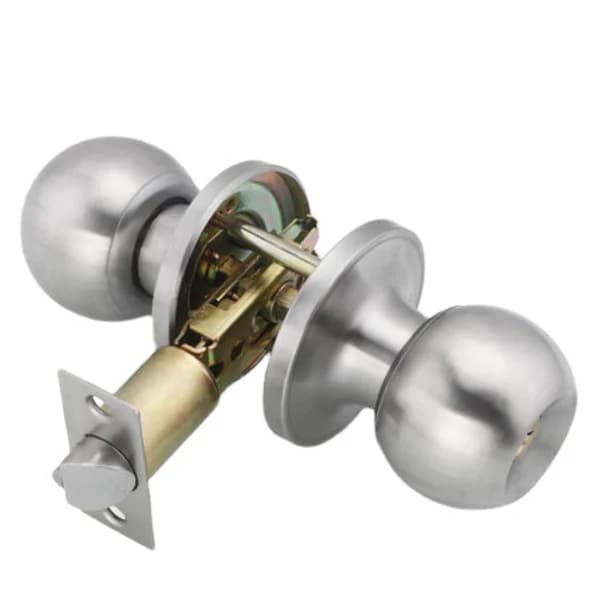 Door Handle, Round Knob Lock, Door Lock with Key, Latch Depth 60/70 mm